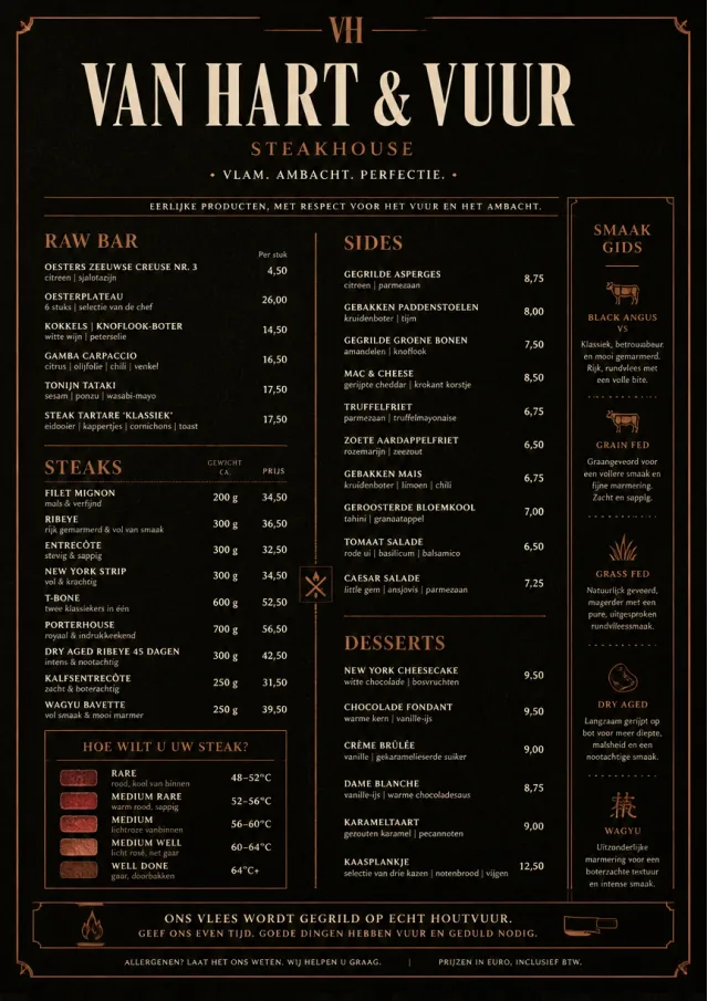 Classic Steakhouse dinner-menu menu template preview