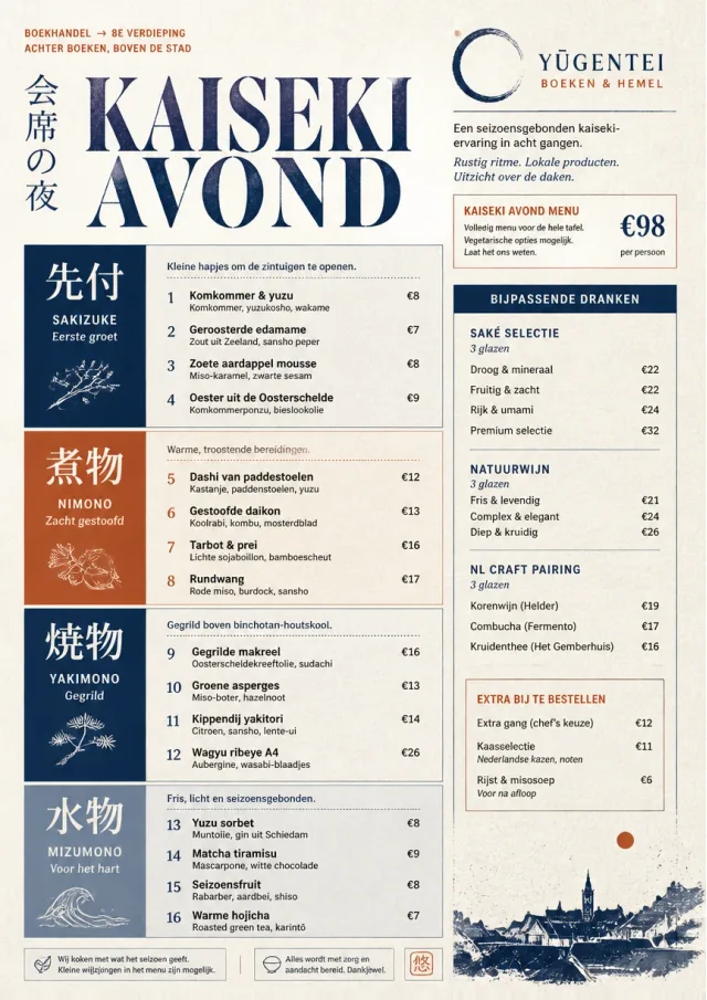 Kaiseki Evening dinner-menu menu template preview