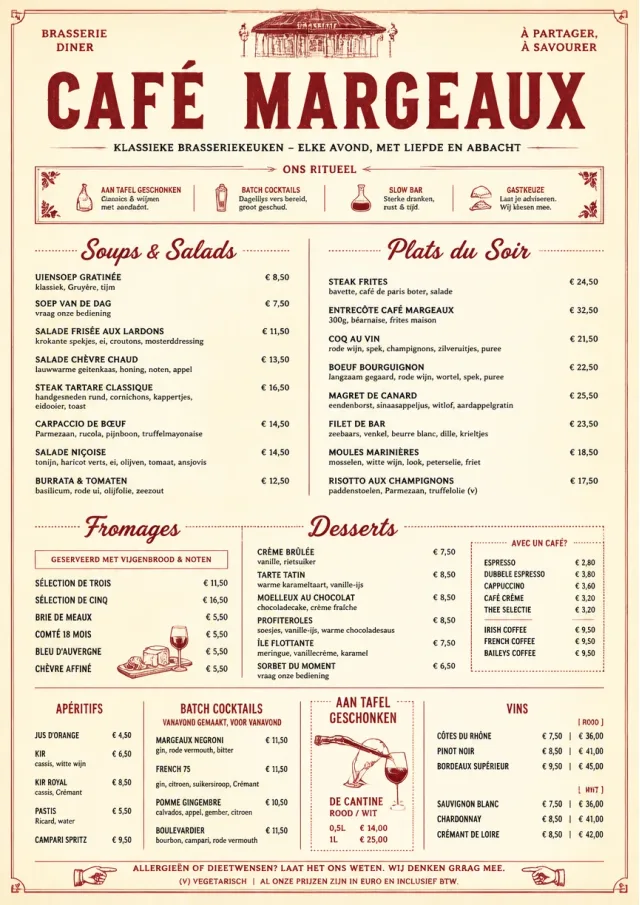 Brasserie Dinner dinner-menu menu template preview