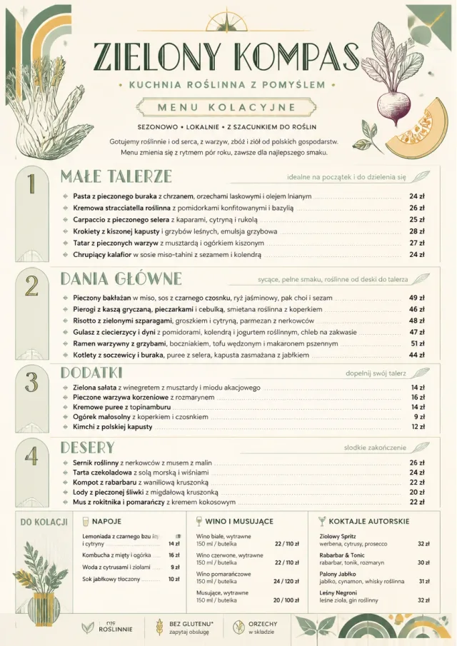 Plant-Forward Supper dinner-menu menu template preview
