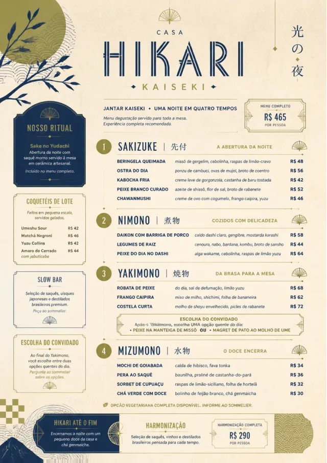 Kaiseki Evening dinner-menu menu template preview