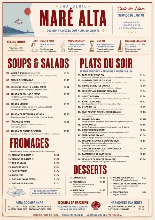 Brasserie Dinner dinner-menu menu template preview