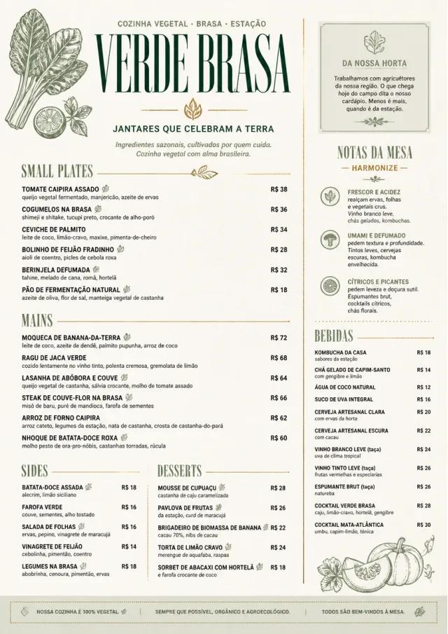Plant-Forward Supper dinner-menu menu template preview