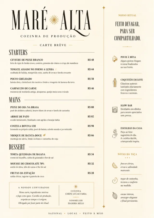 Chef Carte Brève dinner-menu menu template preview