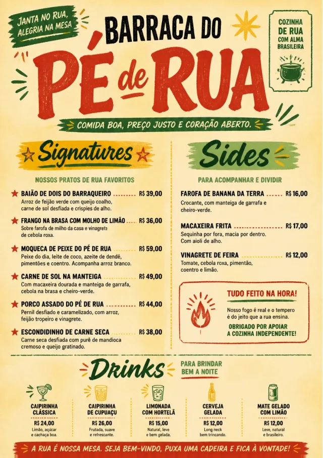 Street Stall Flyer dinner-menu menu template preview