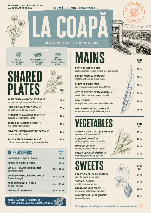 Farm-to-Table Supper dinner-menu menu template preview