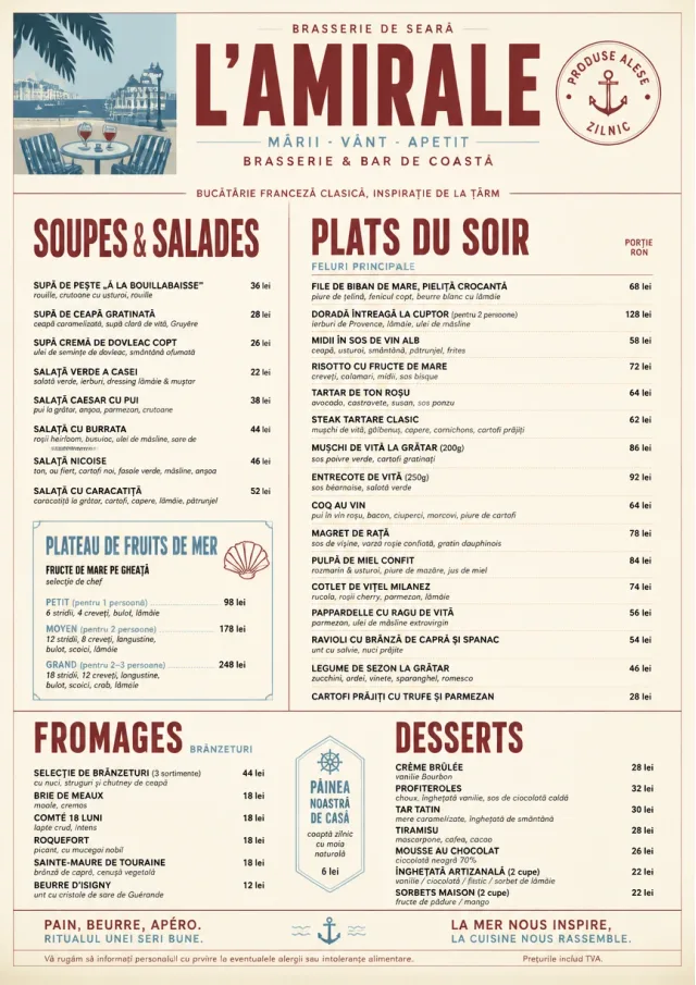 Brasserie Dinner dinner-menu menu template preview