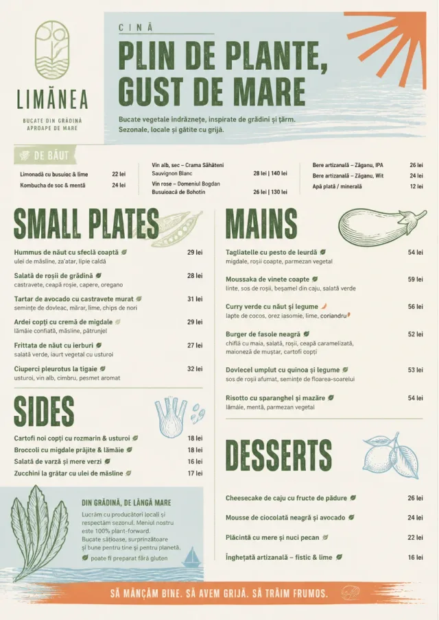 Plant-Forward Supper dinner-menu menu template preview