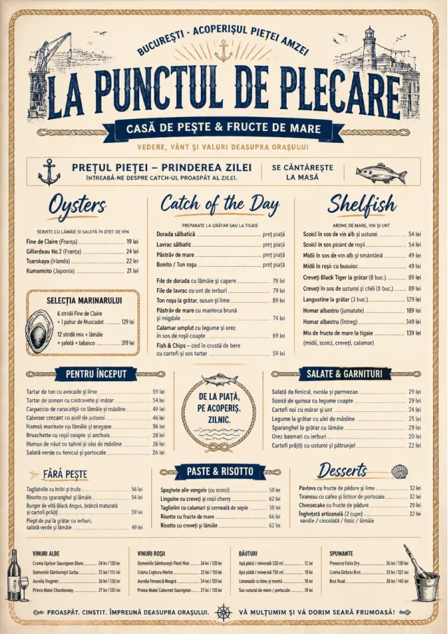 Harbor Seafood Dinner dinner-menu menu template preview