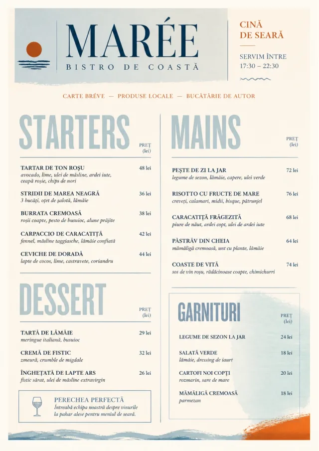Chef Carte Brève dinner-menu menu template preview