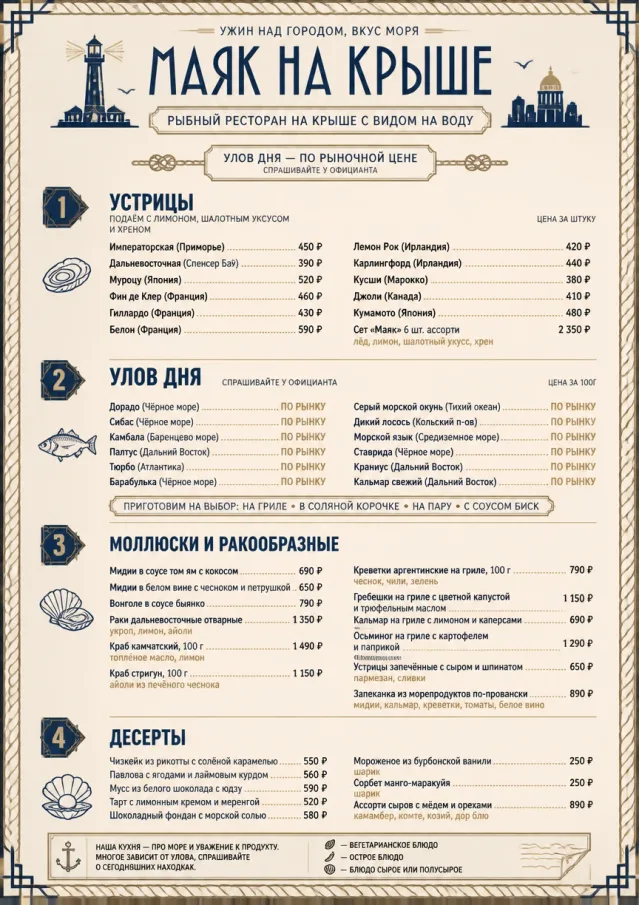 Harbor Seafood Dinner dinner-menu menu template preview