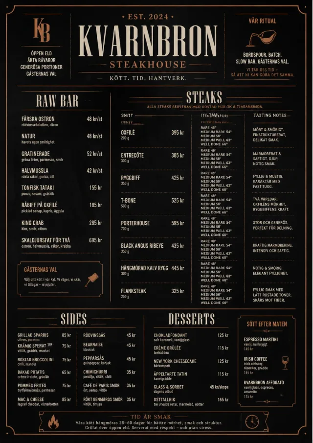 Classic Steakhouse dinner-menu menu template preview