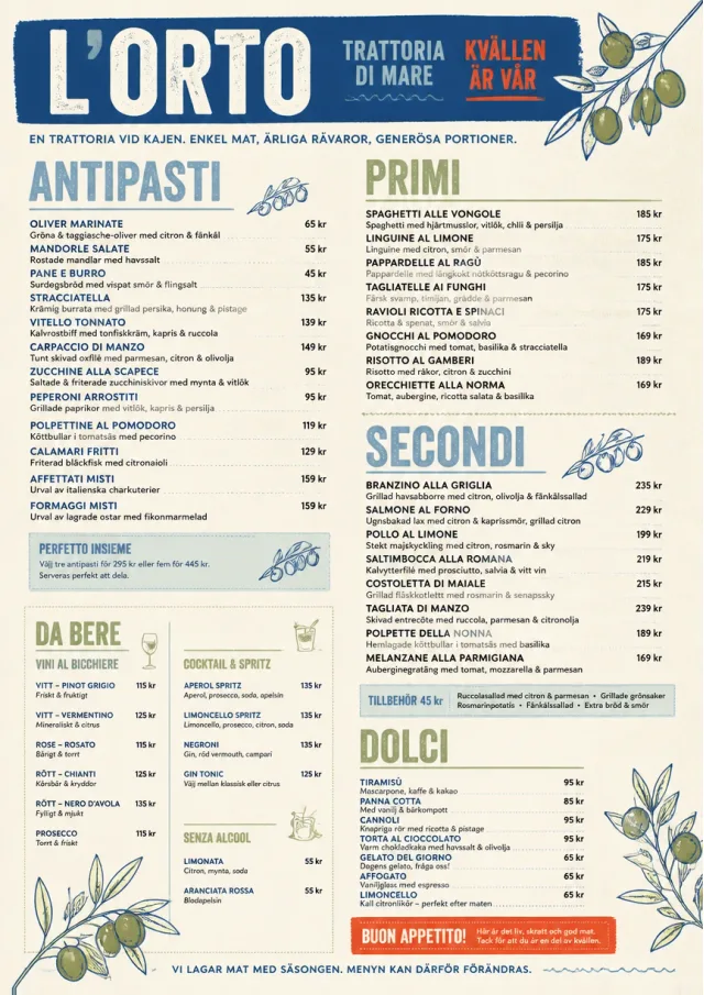 Trattoria Evening dinner-menu menu template preview