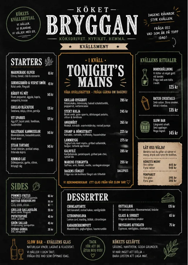 Chef Bistro Specials dinner-menu menu template preview
