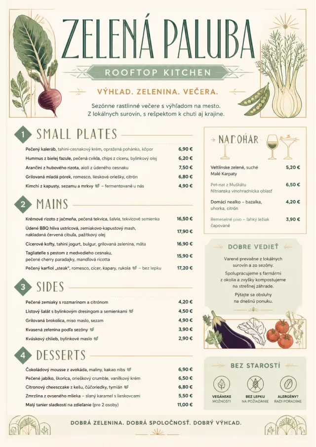 Plant-Forward Supper dinner-menu menu template preview