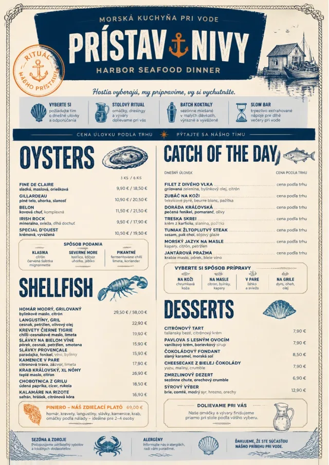Harbor Seafood Dinner dinner-menu menu template preview