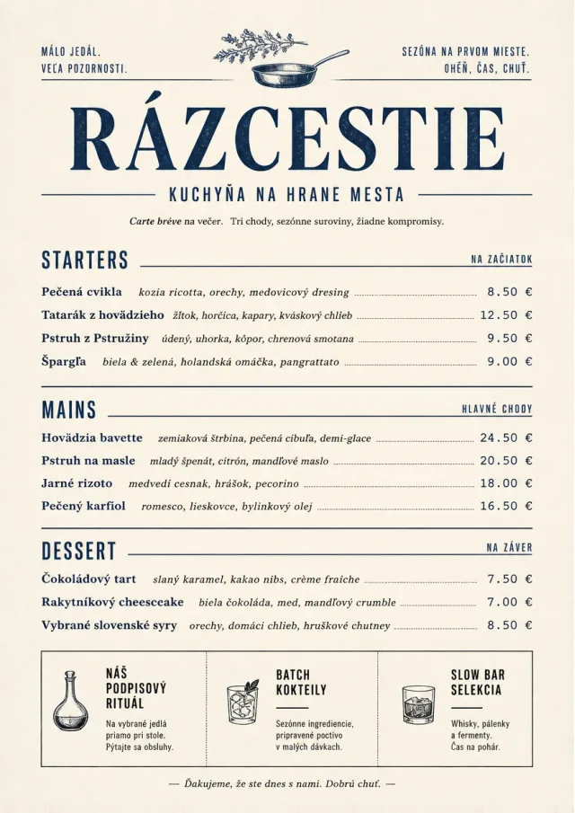Chef Carte Brève dinner-menu menu template preview