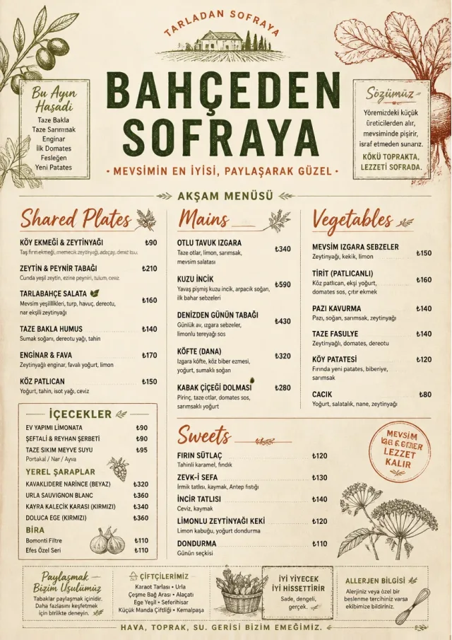 Farm-to-Table Supper dinner-menu menu template preview