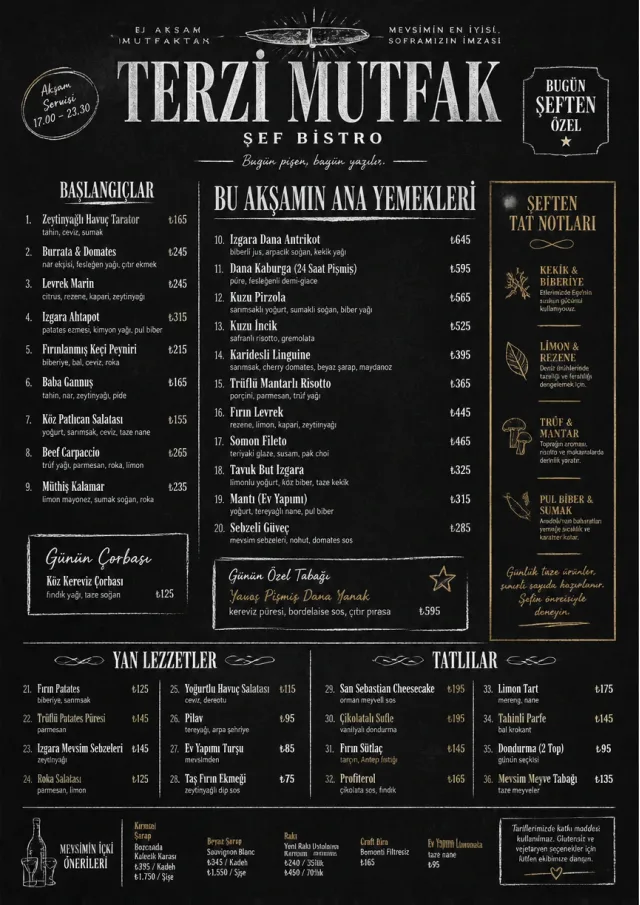 Chef Bistro Specials dinner-menu menu template preview