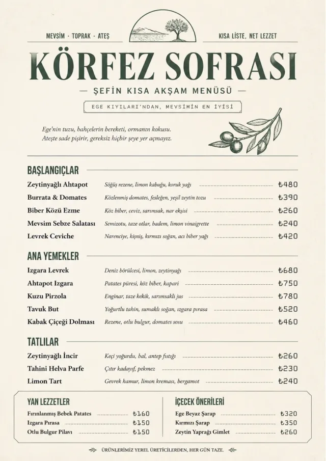 Chef Carte Brève dinner-menu menu template preview