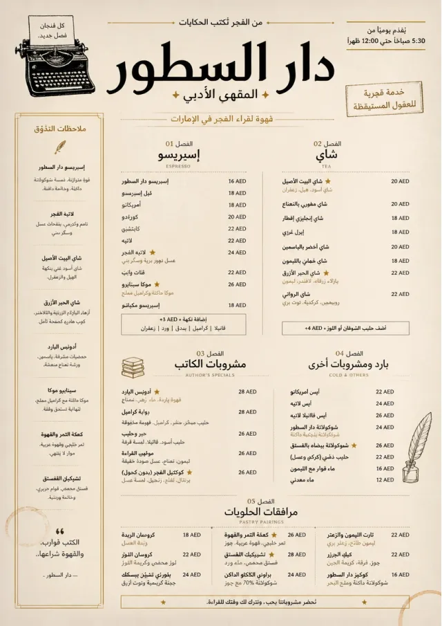 Literary Coffee House drink-menu menu template preview