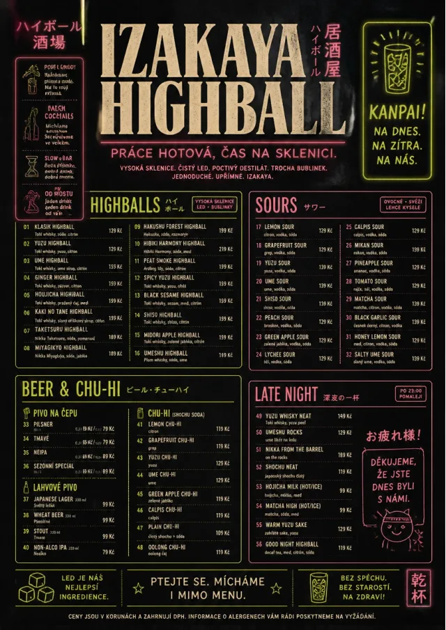 Izakaya Highball drink-menu menu template preview