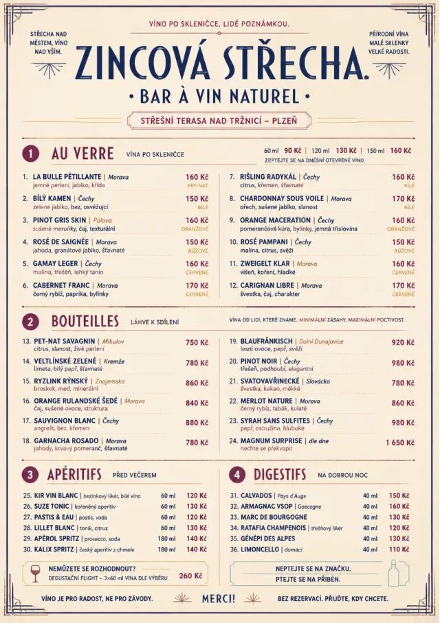 Parisian Zinc Wine Bar drink-menu menu template preview