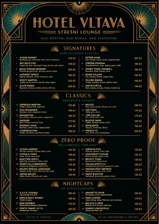 Art Deco Lounge drink-menu menu template preview