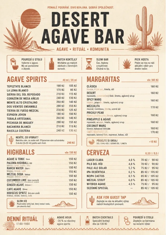 Desert Agave Bar drink-menu menu template preview