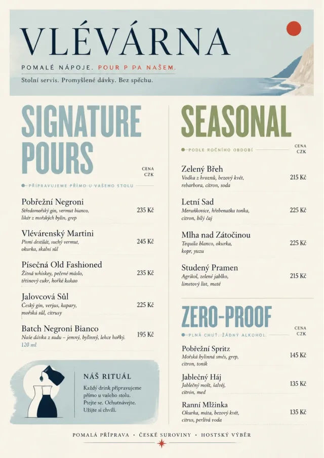 Boutique Pour Card drink-menu menu template preview