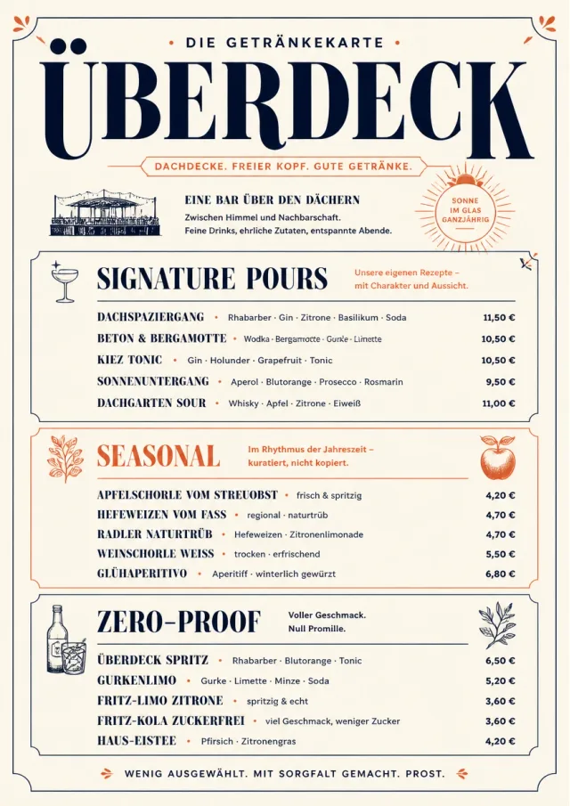 Boutique Pour Card drink-menu menu template preview