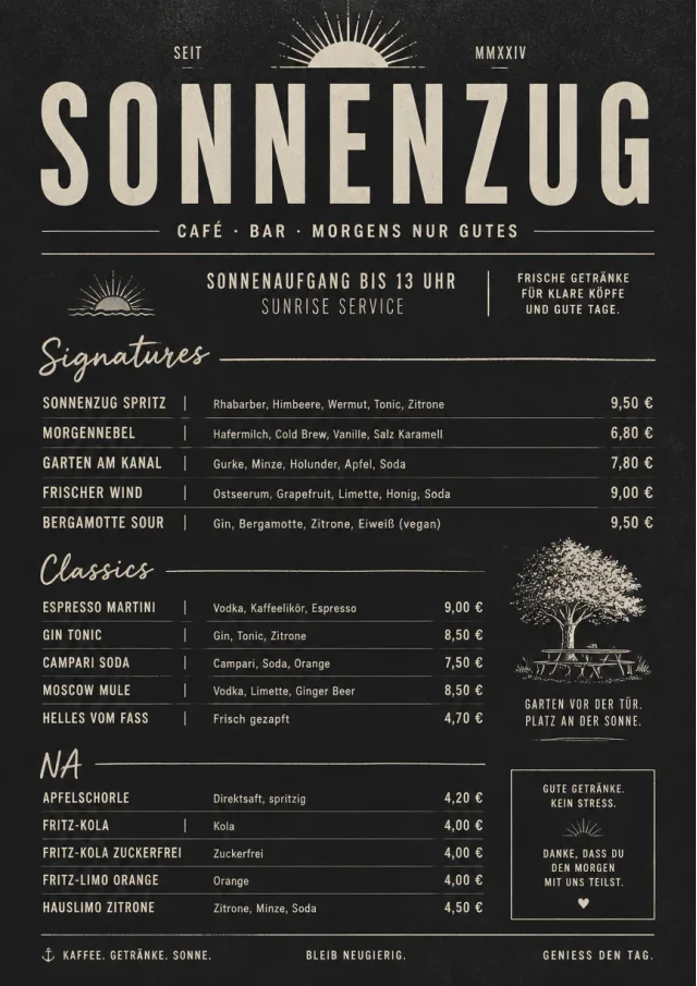 Mono Bar Minimal drink-menu menu template preview