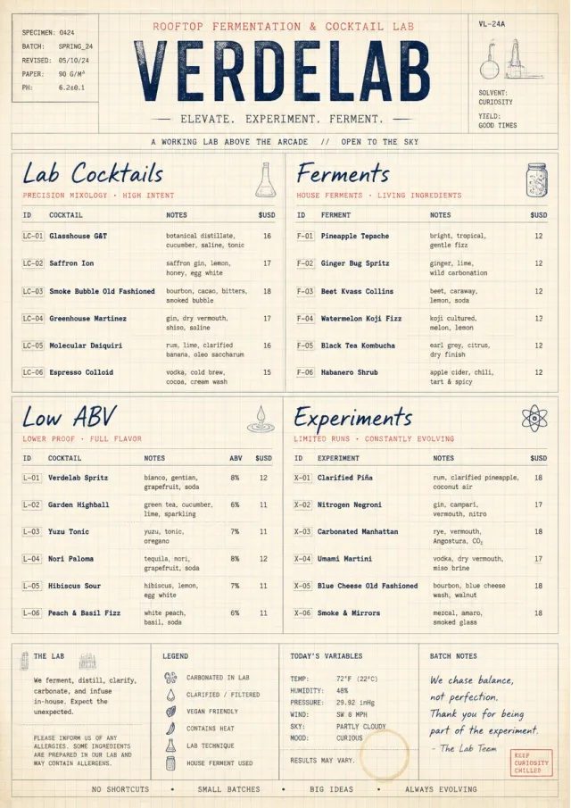 Molecular Lab drink-menu menu template preview