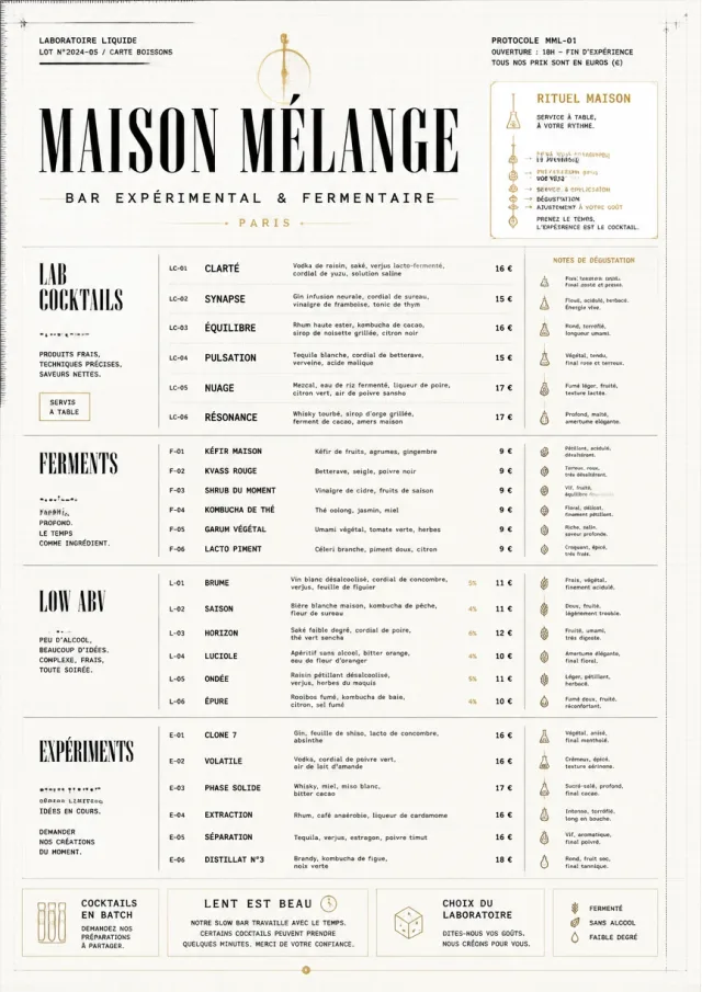 Molecular Lab drink-menu menu template preview