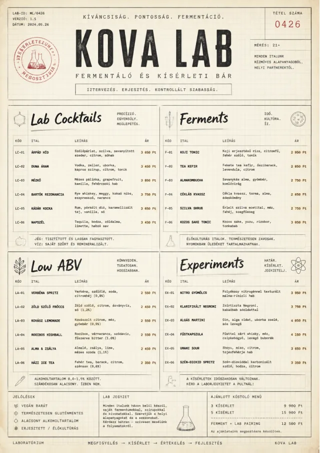 Molecular Lab drink-menu menu template preview
