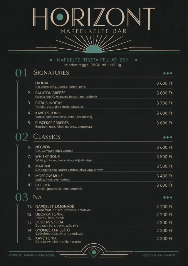 Mono Bar Minimal drink-menu menu template preview