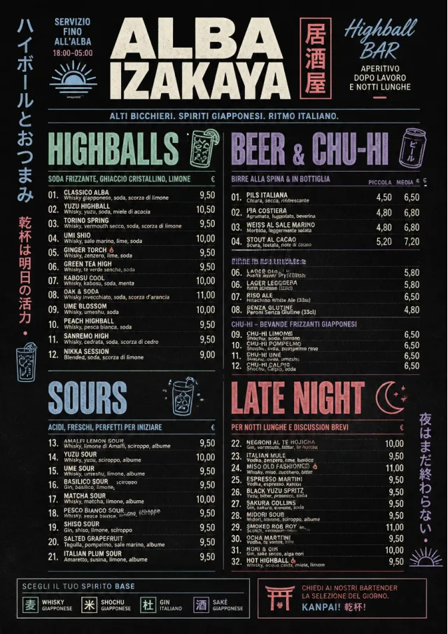 Izakaya Highball drink-menu menu template preview