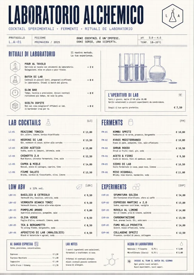 Molecular Lab drink-menu menu template preview