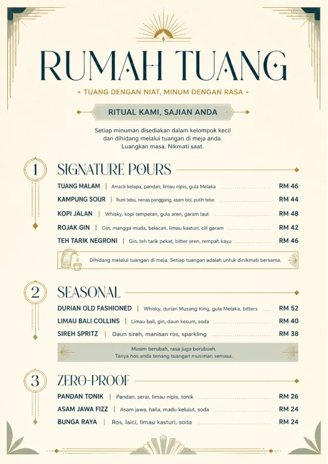 Boutique Pour Card drink-menu menu template preview