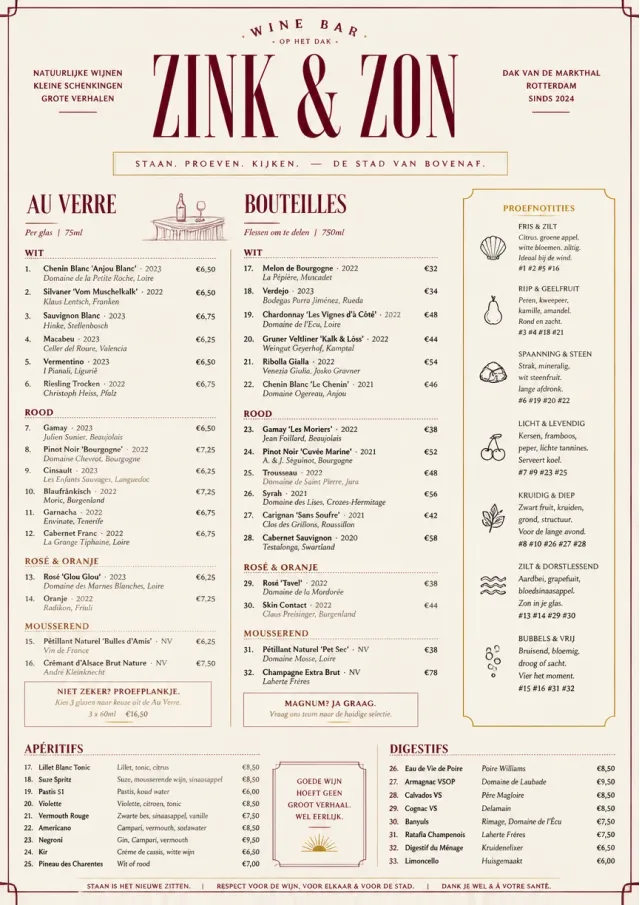 Parisian Zinc Wine Bar drink-menu menu template preview