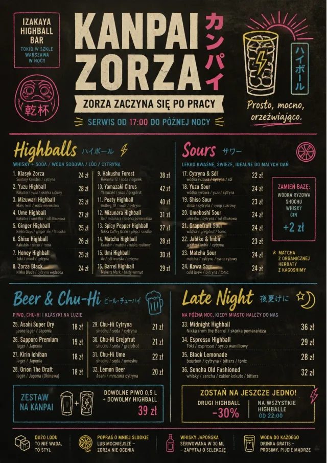 Izakaya Highball drink-menu menu template preview