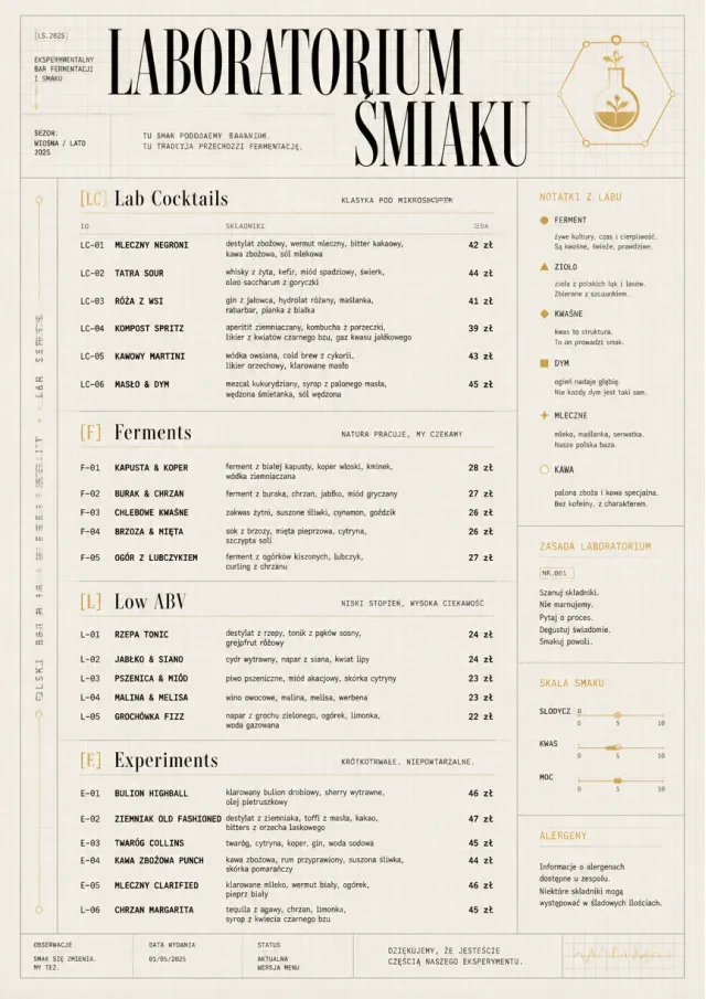 Molecular Lab drink-menu menu template preview