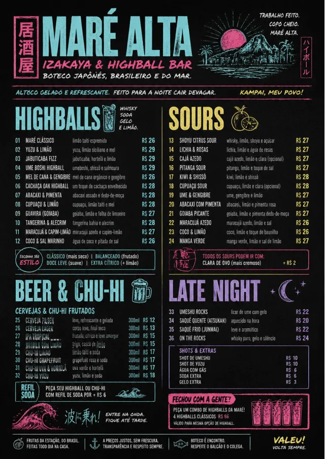 Izakaya Highball drink-menu menu template preview