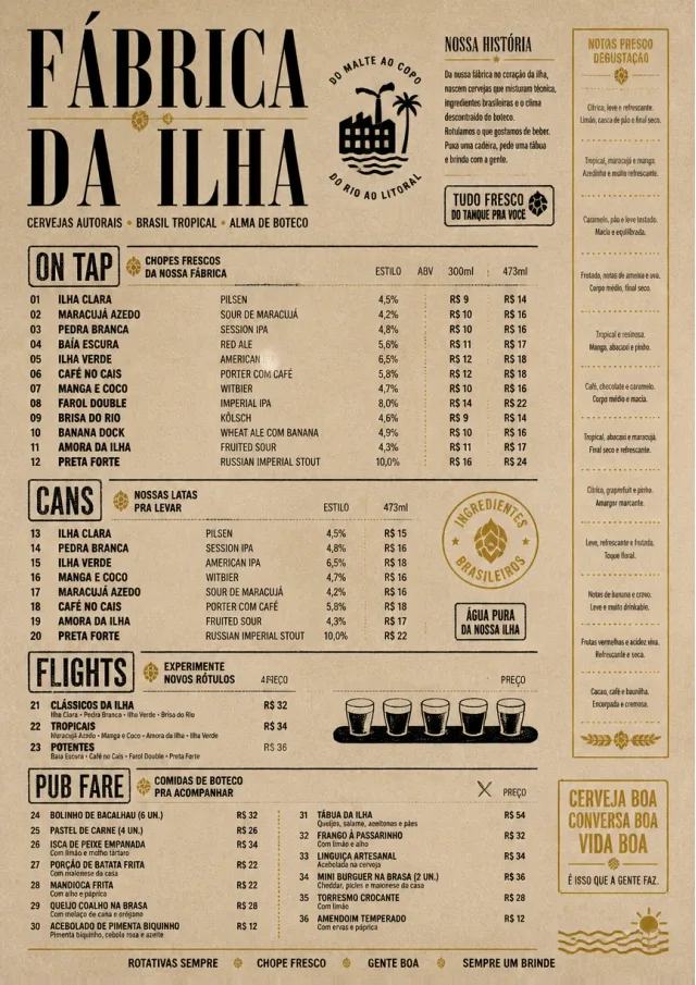 Craft Brewery Taproom drink-menu menu template preview