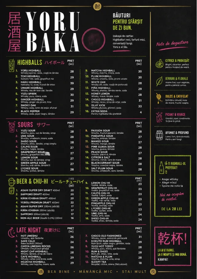 Izakaya Highball drink-menu menu template preview