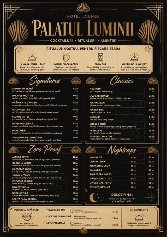 Art Deco Lounge drink-menu menu template preview