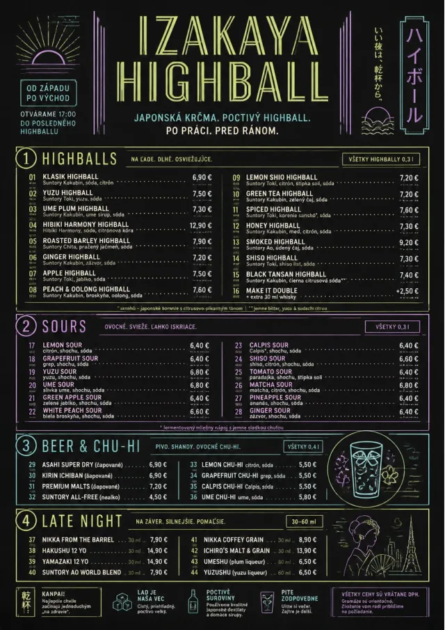 Izakaya Highball drink-menu menu template preview