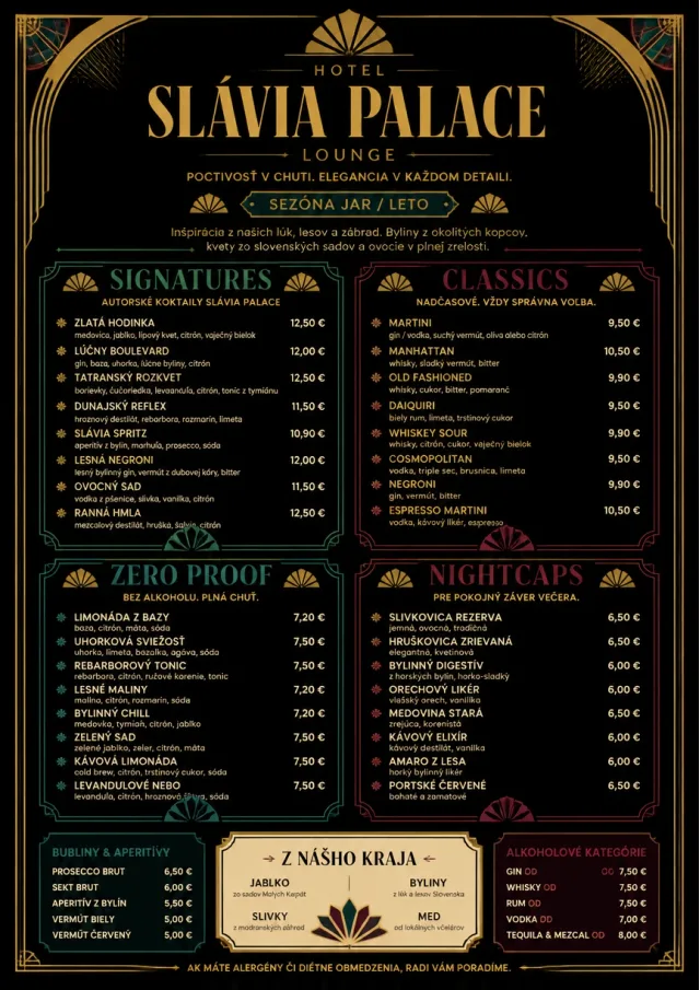 Art Deco Lounge drink-menu menu template preview