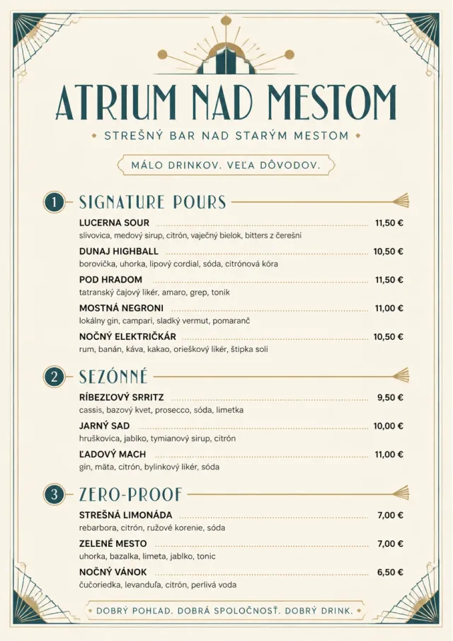 Boutique Pour Card drink-menu menu template preview