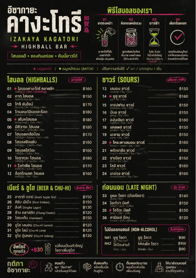 Izakaya Highball drink-menu menu template preview
